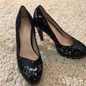 COLE HAAN Chelsea Double Platform Sequin Pump 7B
